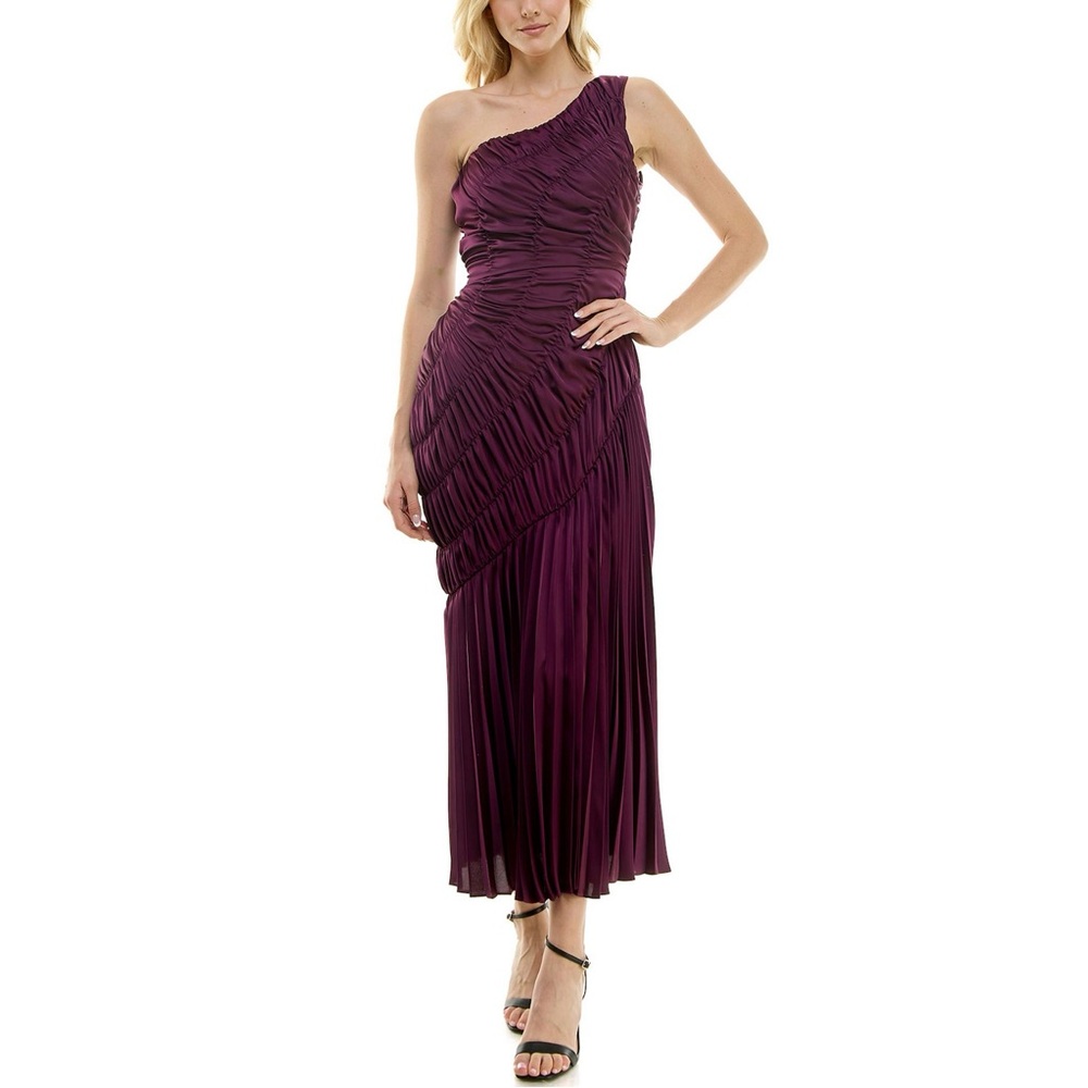 Taylor One-Shoulder Dress in Rich Purple